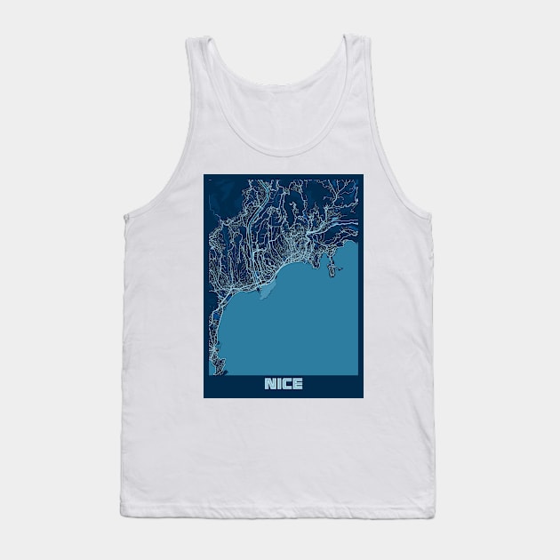 Nice - France Peace City Map Tank Top by tienstencil